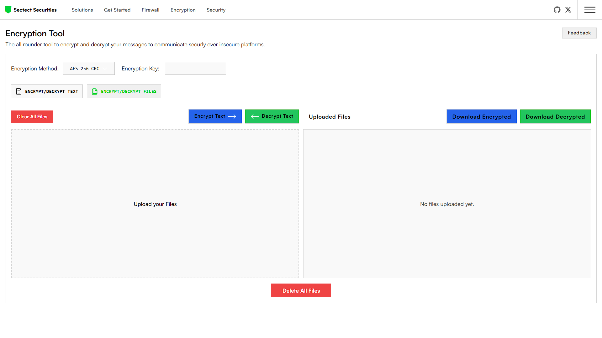 File and Folder Encryption and Decryption Tool Interface (Supports PDF, DOC, PPT, and TXT formats)